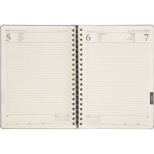 Promosyon Spiralli Termo PU Deri Sert Kapak Tarihli Ajanda (17.5x24 cm) AJ01015
