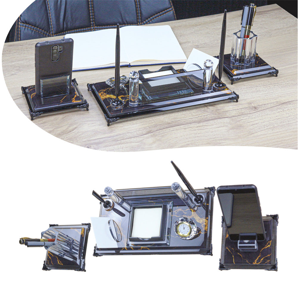 Promosyon Kristal Masaüstü İsimlikli Organizer MS01016