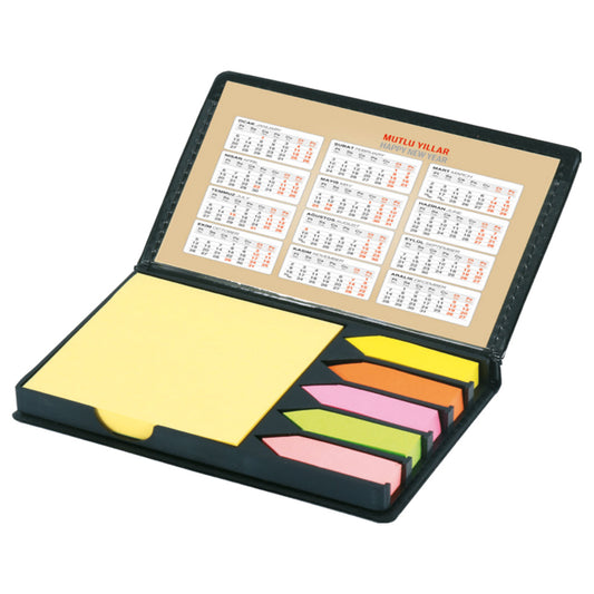 Promosyon Geri Dönüşümlü Deri Kapak Yapışkanlı Notluk (8,5x13cm) RC01010