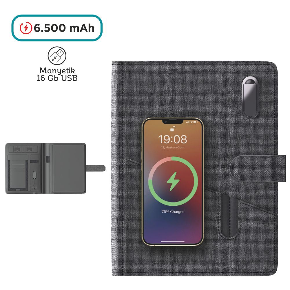 Promosyon 6500 mAh Defterli Powerbank TP02036