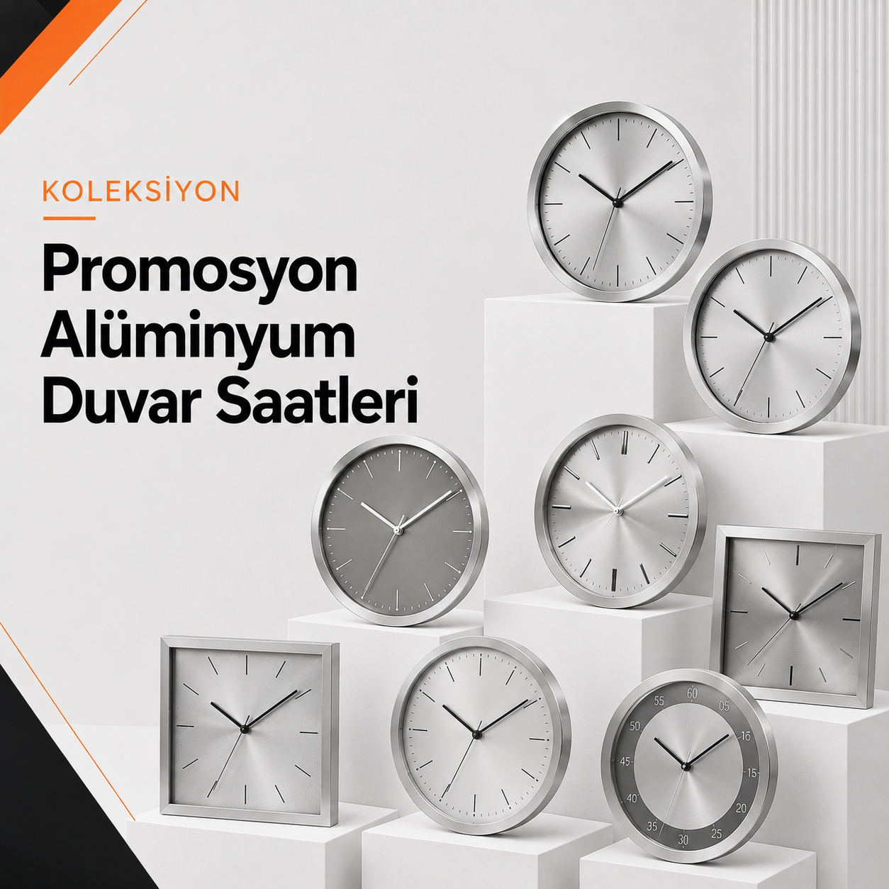 Promosyon Alüminyum Duvar Saatleri