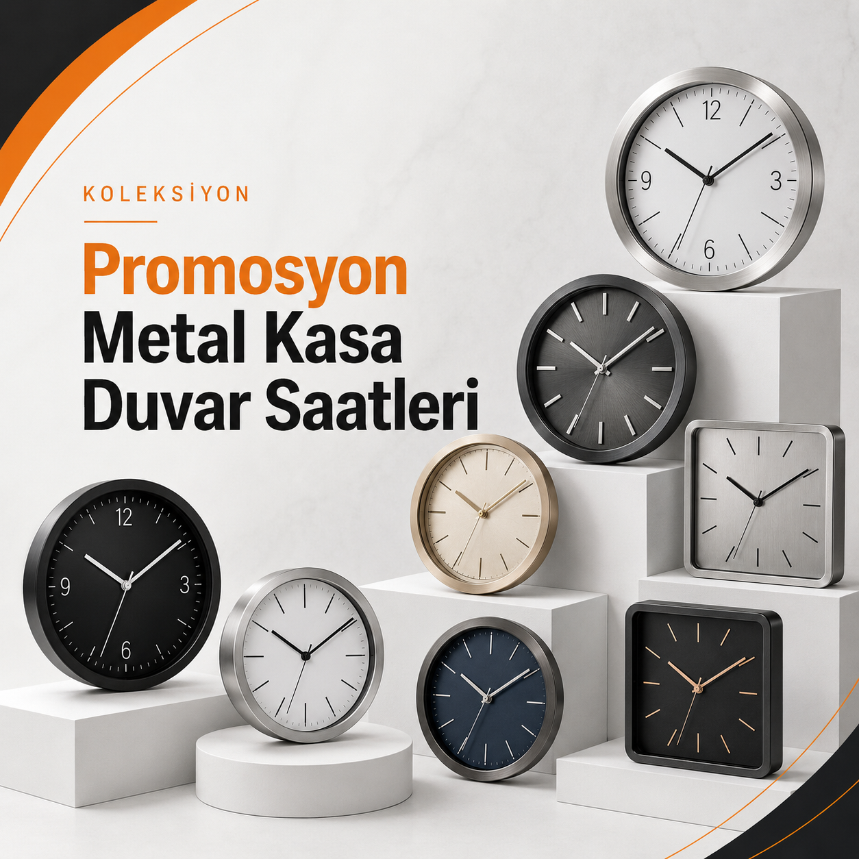 Promosyon Metal Kasa Duvar Saatleri