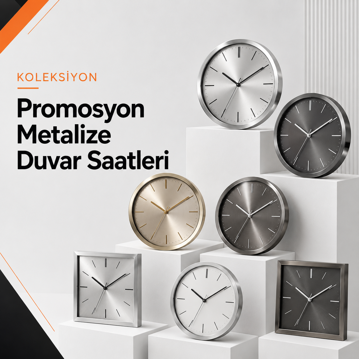 Promosyon Metalize Duvar Saatleri