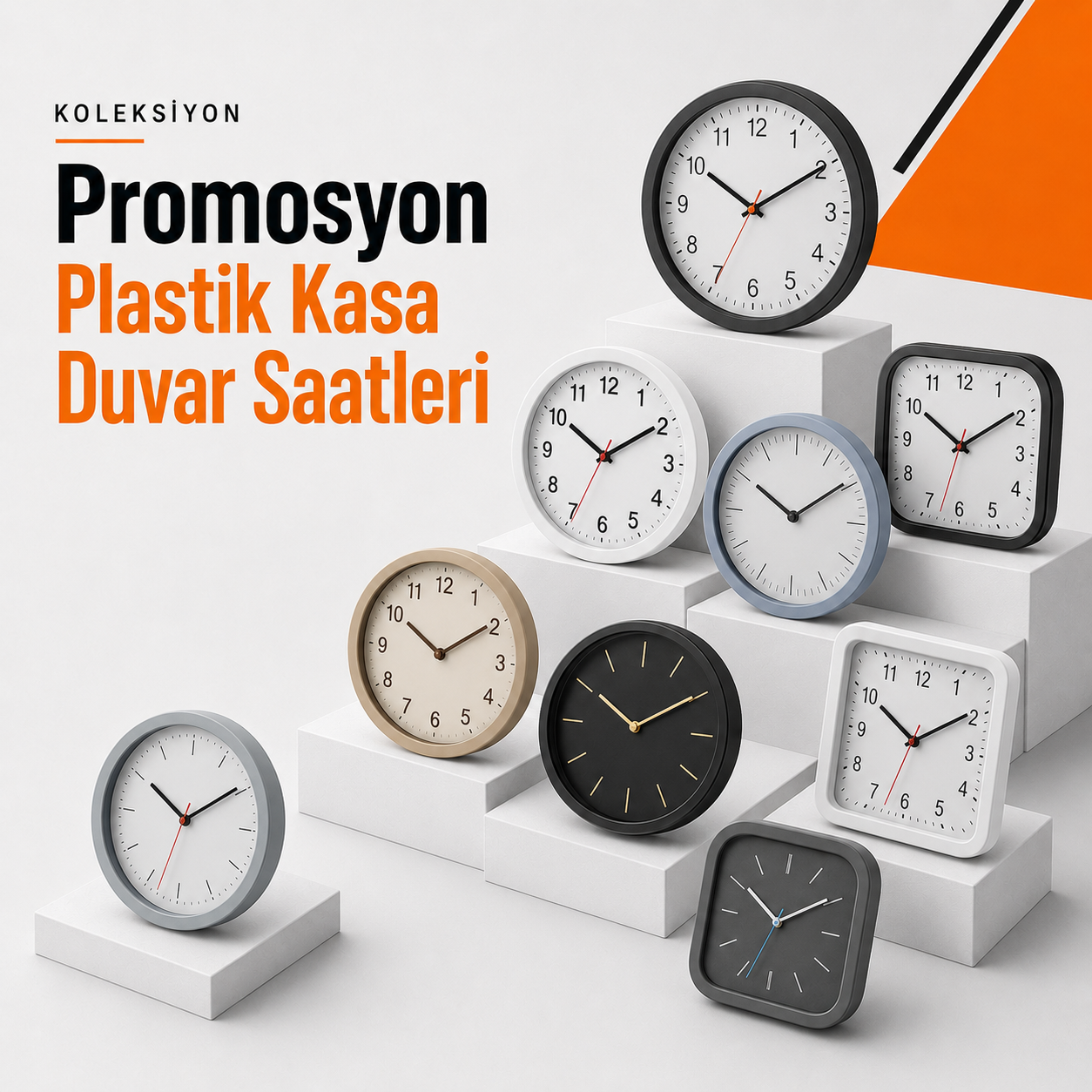 Promosyon Plastik Kasa Duvar Saatleri