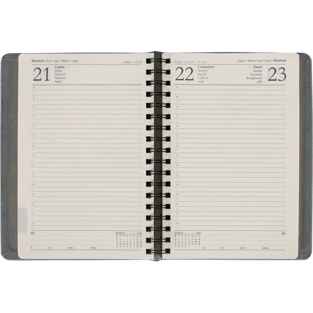 Promosyon Spiralli Termo PU Deri Sert Kapak Tarihli Ajanda (16.5x22 cm) AJ01009