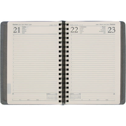 Promosyon Spiralli Termo PU Deri Sert Kapak Tarihli Ajanda (16.5x22 cm) AJ01009