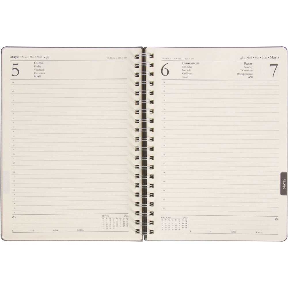 Promosyon Spiralli Termo PU Deri Sert Kapak Tarihli Ajanda (20x28 cm) AJ01020