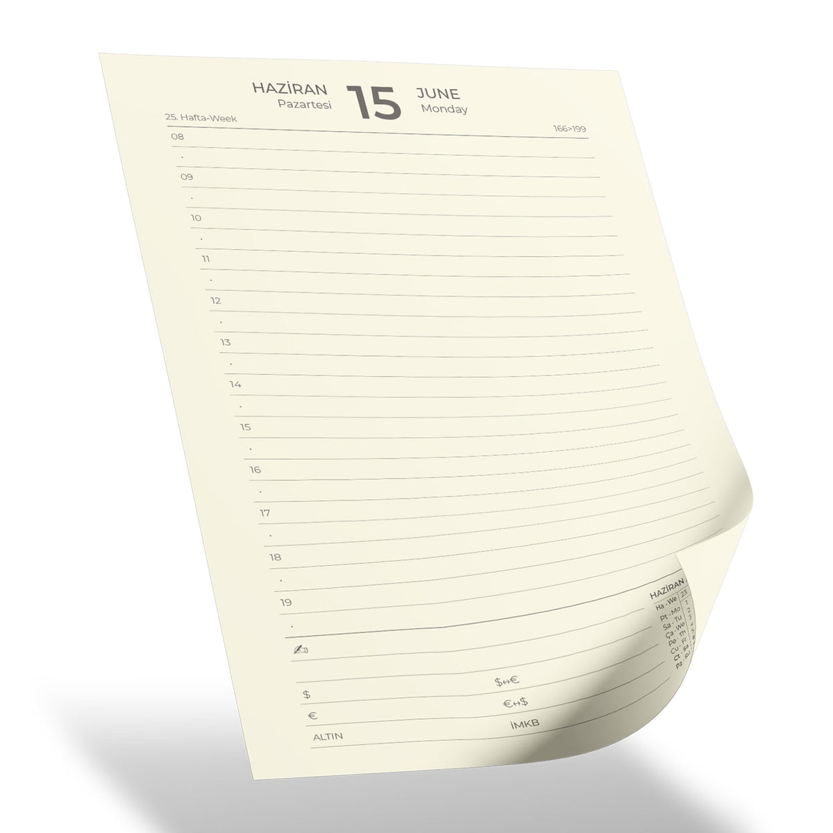 Promosyon Kuşe Mukavva Sıvama Tarihli Ajanda (15X21CM) AJ01032 · AJ01032-02