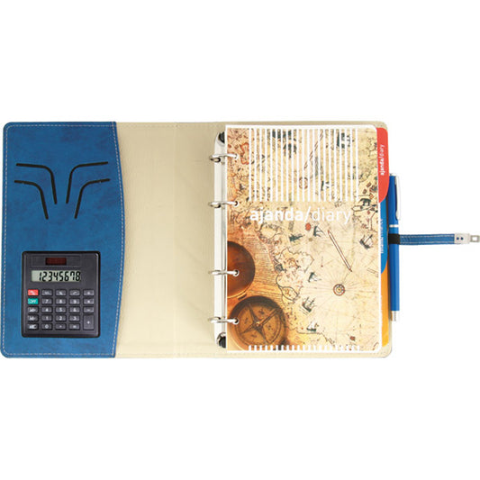 Promosyon Hesap Makineli Termo Deri Sert Kapak Organizer Ajanda (18x23 cm) AJ02006