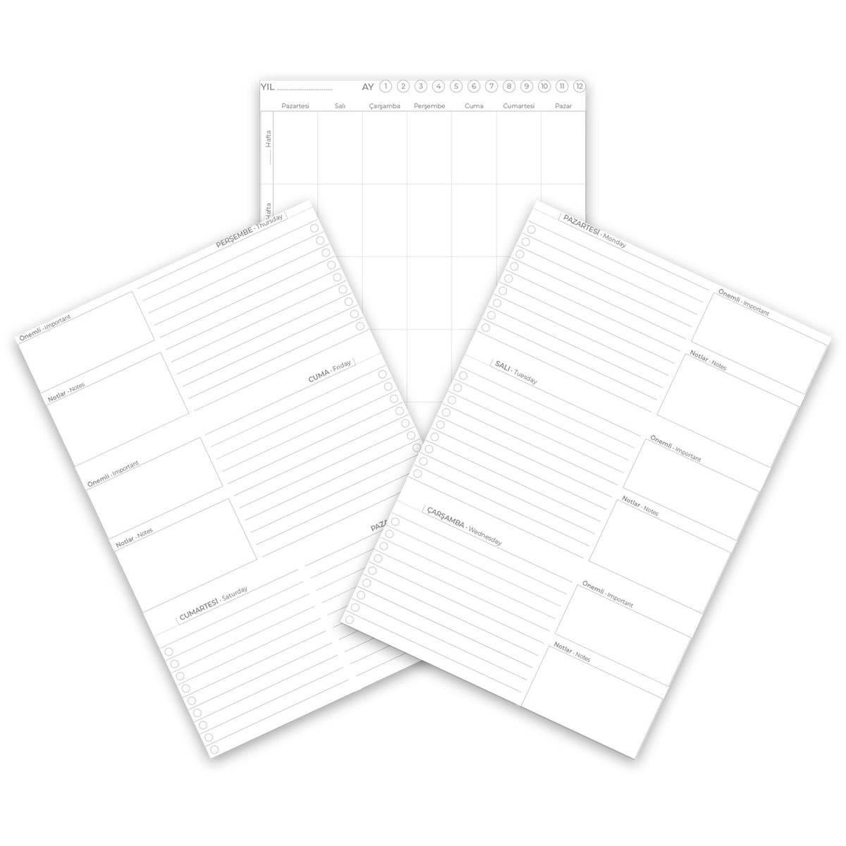 Promosyon Termo Deri Kapak Spiralli Haftalık Planlayıcı (20x28 CM) DF01066 · DF01066-06