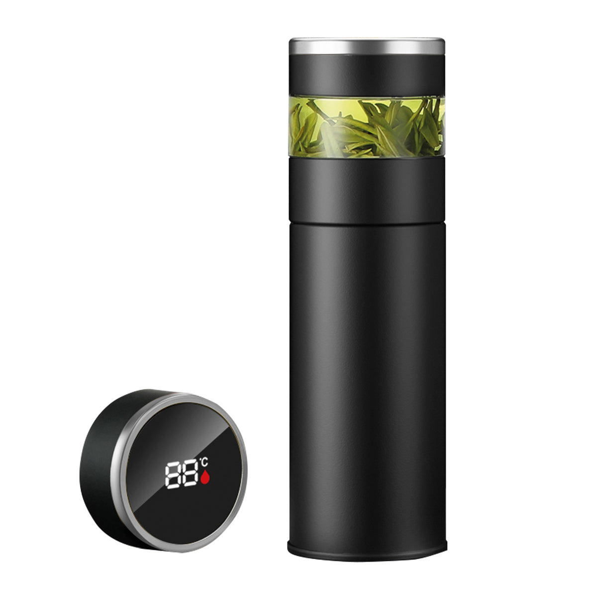 Promosyon 450 ml Paslanmaz Çelik Dijital Göstergeli Demlik Bölmeli Termos DW01041 · DW01041-01