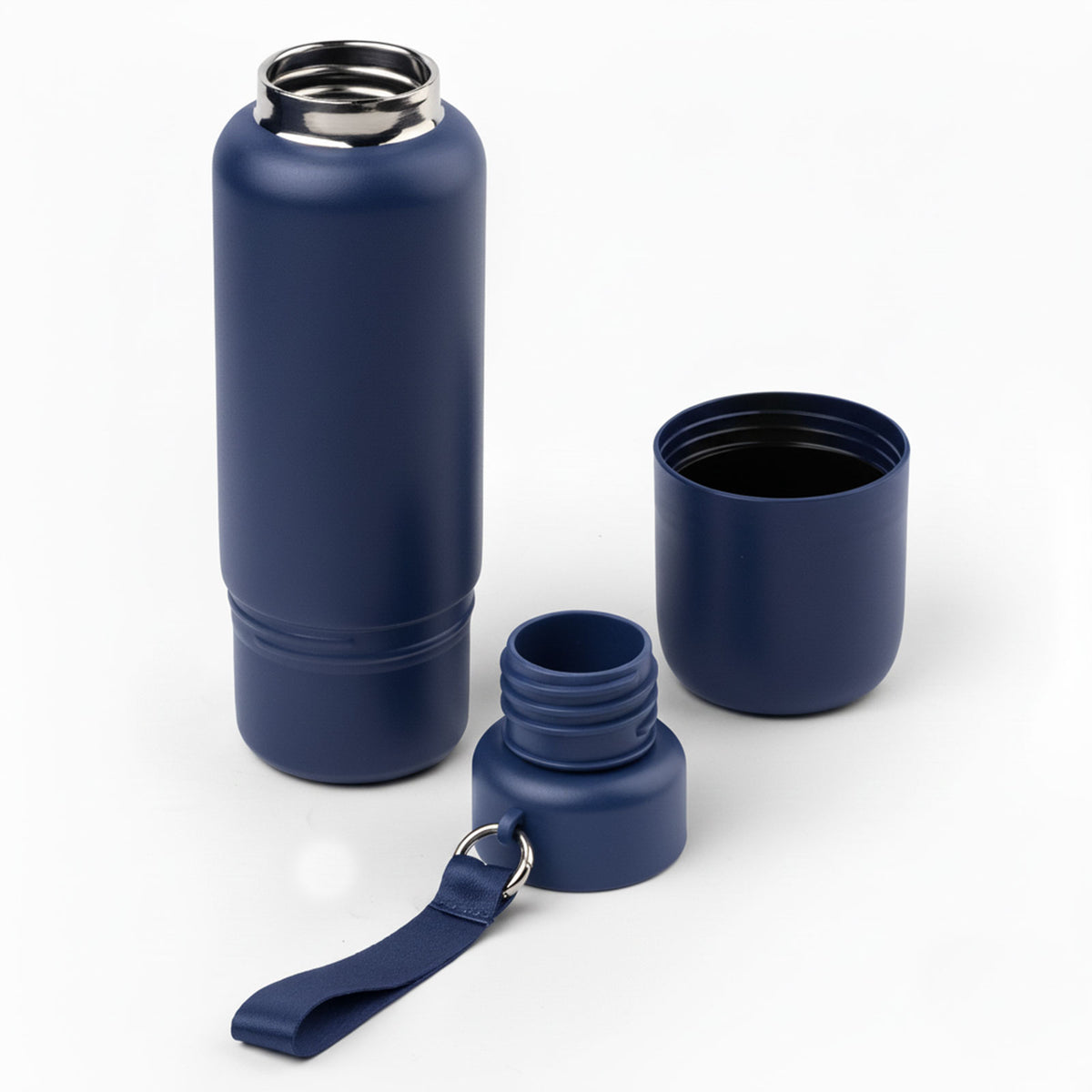 Promosyon 500 ml Paslanmaz Çelik Bardaklı Taşıma İpli Termos DW01067 · DW01067-02