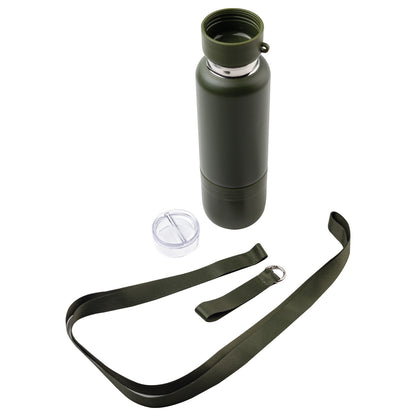 Promosyon 500 ml Paslanmaz Çelik Bardaklı Taşıma İpli Termos DW01067 · DW01067-09