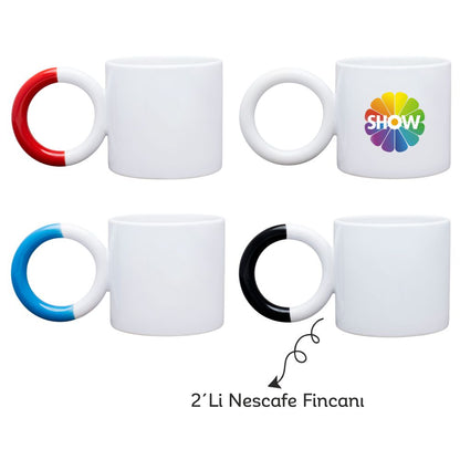 Promosyon 2'li 260 ml Porselen Kahve Fincanı DW03010