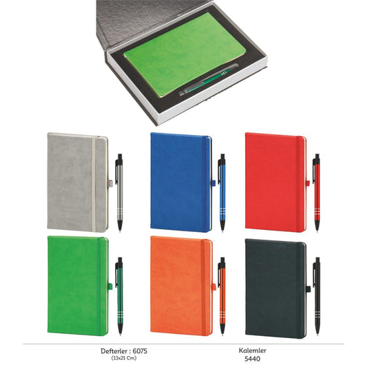 Promosyon Tarihsiz Defter + Metal Kalem Kutulu Hediyelik Set GT01002