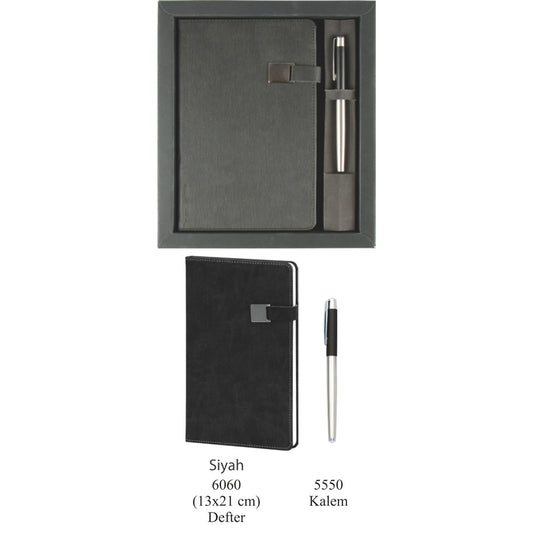 Promosyon Tarihsiz Defter + Roller Kalem Kutulu Hediyelik Set GT01004