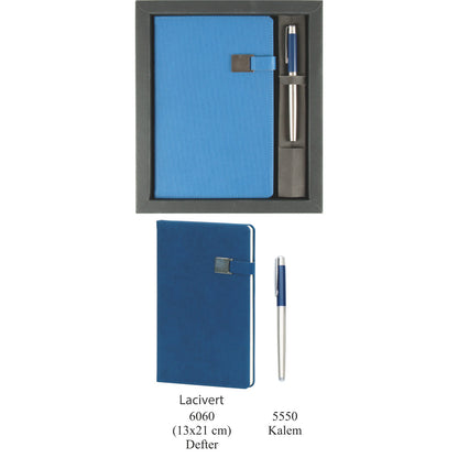 Promosyon Tarihsiz Defter + Roller Kalem Kutulu Hediyelik Set GT01004