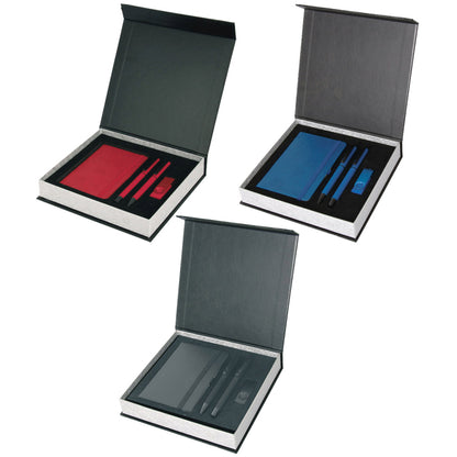 Promosyon Tarihsiz Defter + Roller Kalem + USB Bellek Kutulu Hediyelik Set GT01005