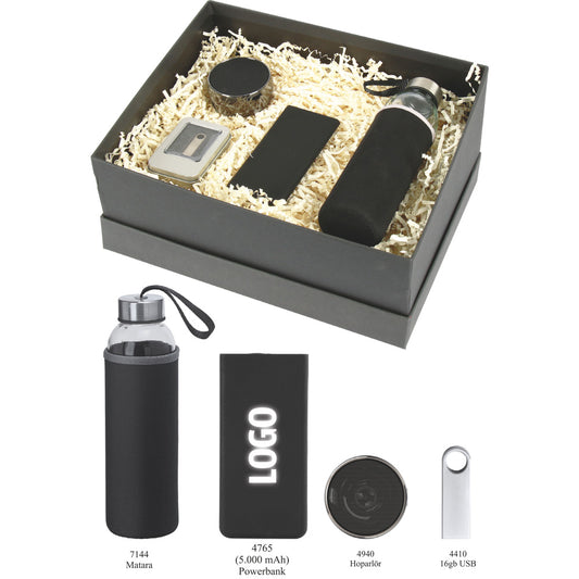 Promosyon Matara + Powerbank + Bluetooth Hoparlör + USB Bellek Kutulu Hediyelik Set GT01017