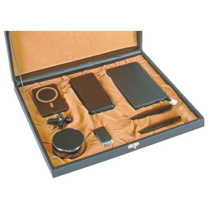 Promosyon Tarihsiz Defter + Roller ve Metal Kalem + Bluetooth Hoparlör + Powerbank + Magsafe Tutuculu Şarj + Usb Bellek Kutulu Hediyelik Set GT01022