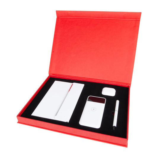 Promosyon Tarihsiz Defter + Roller Kalem + Bluetooth Kulaklık + Wireless Powerbank +Kutulu Hediyelik Set GT01024 · GT01024-01