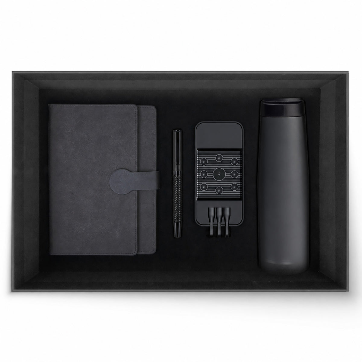 Promosyon Tarihsiz Defter + Roller Kalem + Powebank + Termos Kutulu Hediyelik Set GT01028 · GT01028-01