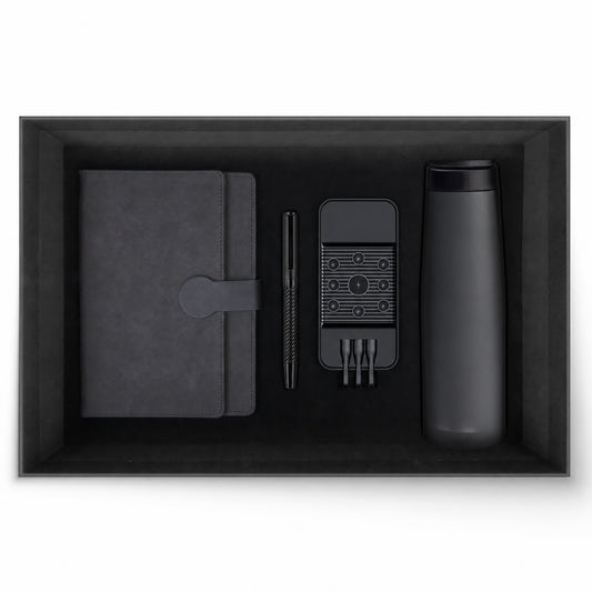 Promosyon Tarihsiz Defter + Roller Kalem + Powebank + Termos Kutulu Hediyelik Set GT01028 · GT01028-01