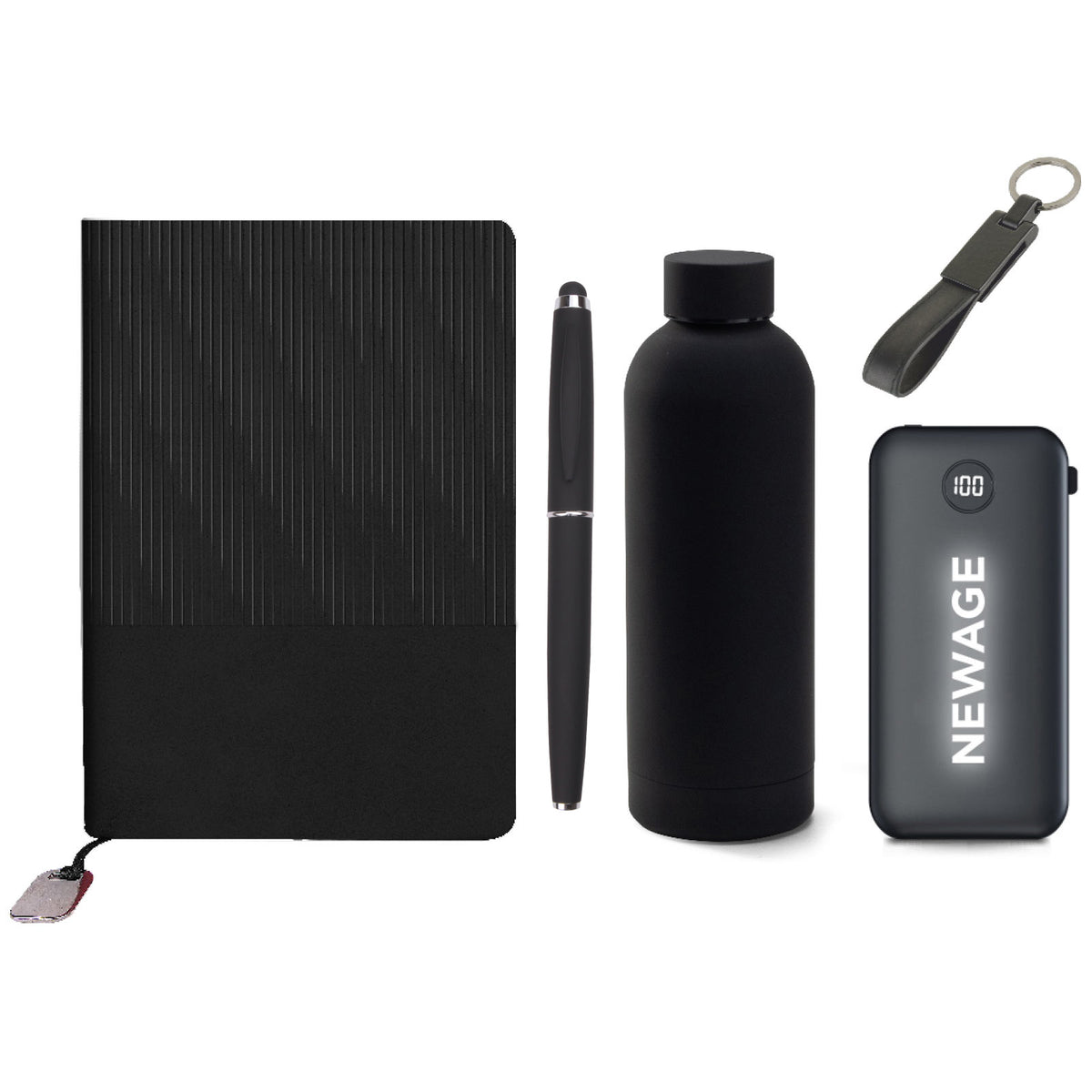 Promosyon Tarihsiz Defter + Roller Kalem + Powerbank + Termos + Deri Anahtarlık Kutulu Hediyelik Set GT01029 · GT01029-02