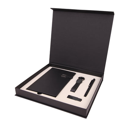 Promosyon Tarihsiz Defter + Roller Kalem + USB Bellek + Deri Anahtarlık Kutulu Hediyelik Set GT01033 · GT01033-01