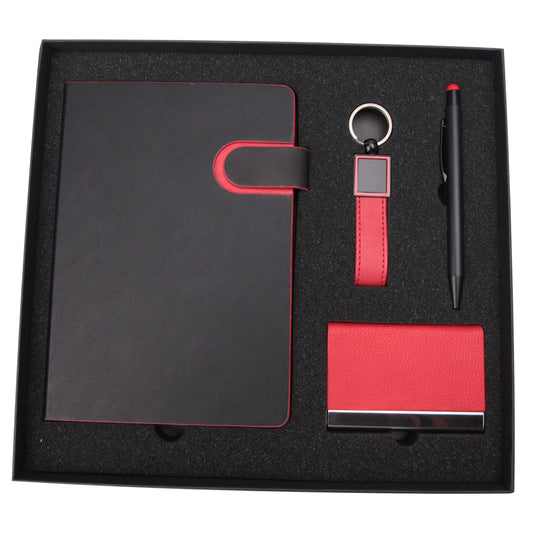 Promosyon Tarihsiz Defter + Metal-Deri Anahtarlık + Kartvizitlik + Metal Tükenmez Kalem Kutulu Hediyelik Set GT01037 · GT01037-02