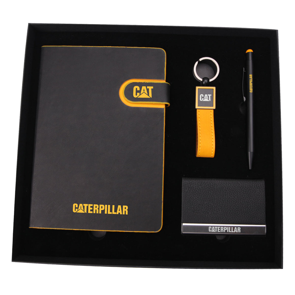 Promosyon Tarihsiz Defter + Metal-Deri Anahtarlık + Kartvizitlik + Metal Tükenmez Kalem Kutulu Hediyelik Set GT01037 · GT01037-04