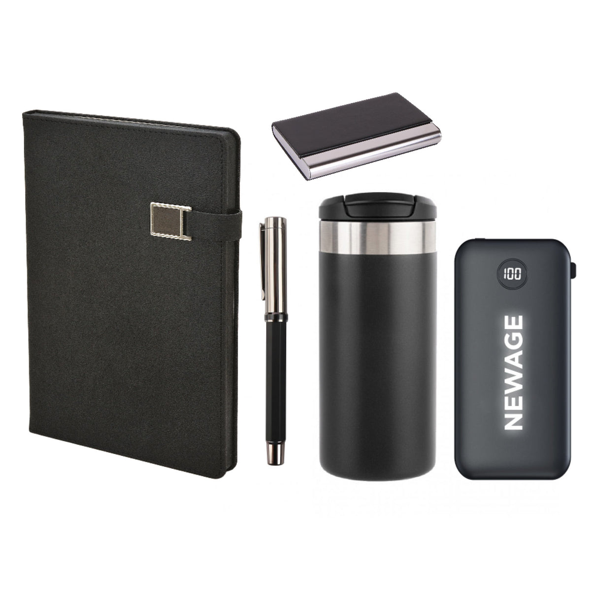 Promosyon Tarihsiz Defter + Ledli Powerbank + Termos + Kartvizitlik + Roller Kalem Kutulu Hediyelik Set GT01038 · GT01038-02