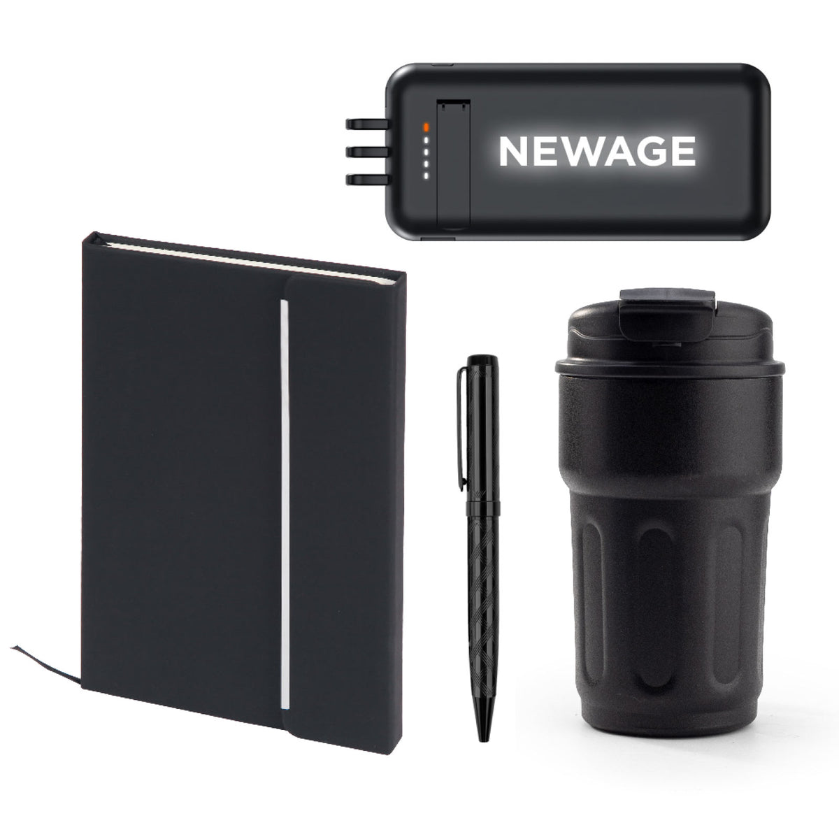 Promosyon Tarihsiz Defter + Ledli Wireless Powerbank + Termos + Metal Tükenmez Kalem Kutulu Hediyelik Set GT01039 · GT01039-02