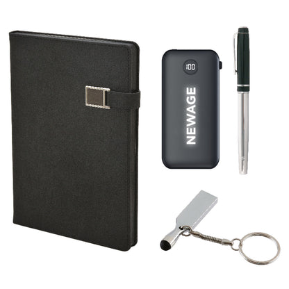 Promosyon Tarihsiz Defter + Ledli Powerbank + USB Bellek+ Metal Roller Kalem Kutulu Hediyelik Set GT01040 · GT01040-02
