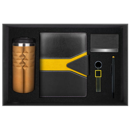 Promosyon Tarihsiz Defter + Termos + Kartvizitlik + Deri Anahtarlık + Metal Tükenmez Kalem Kutulu Hediyelik Set GT01045 · GT01045-03