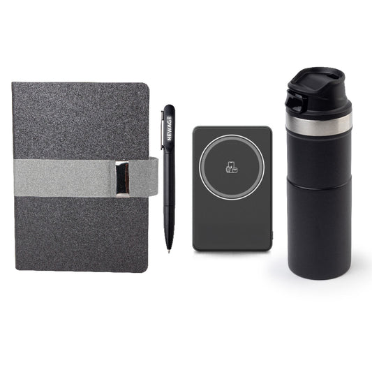 Promosyon Tarihsiz Defter + Termos + Magsafe Powerbank + Işıklı Metal Tükenmez Kalem Kutulu Hediyelik Set GT01046 · GT01046-02