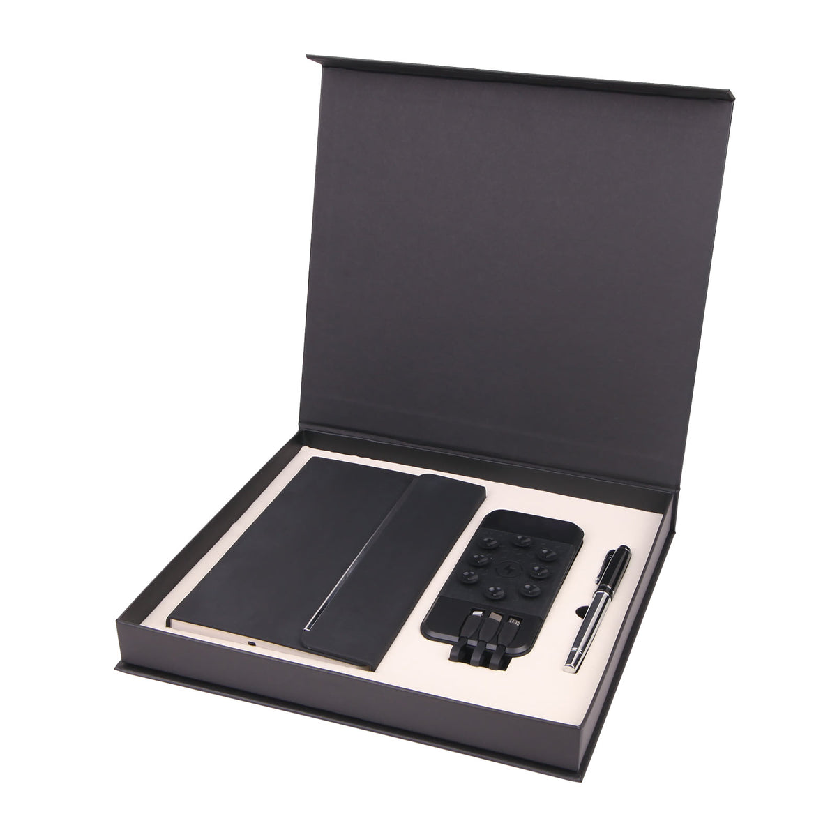 Promosyon Wireless Powerbank + Metal Roller Kalem + Tarihsiz Defter Kutulu Hediyelik Set GT01049 · GT01049-01