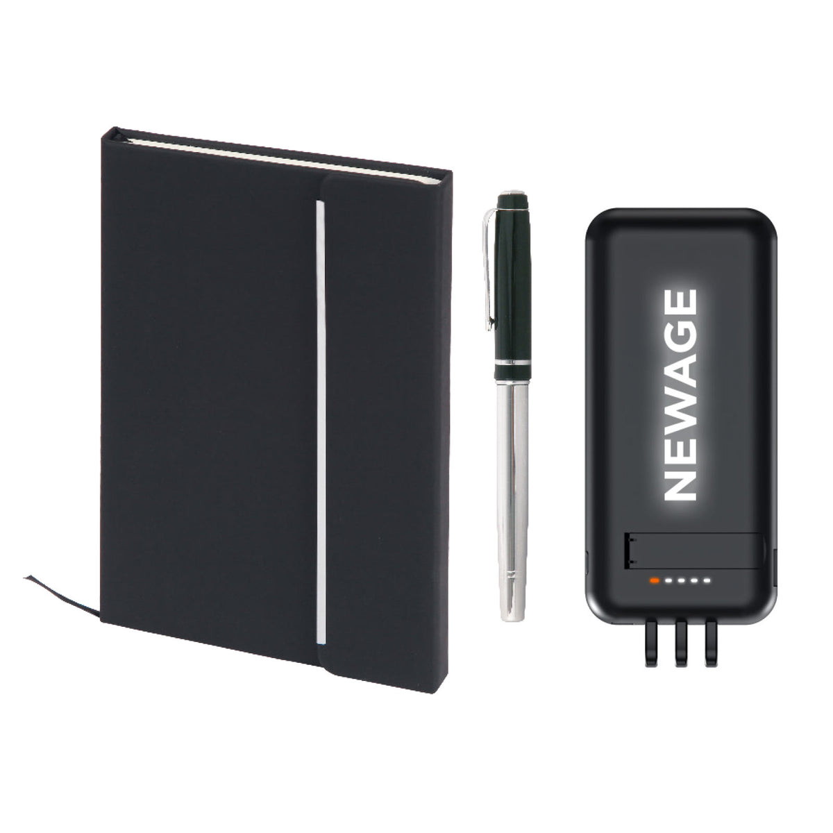 Promosyon Wireless Powerbank + Metal Roller Kalem + Tarihsiz Defter Kutulu Hediyelik Set GT01049 · GT01049-02