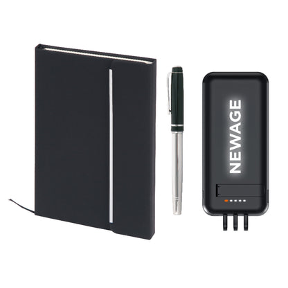 Promosyon Wireless Powerbank + Metal Roller Kalem + Tarihsiz Defter Kutulu Hediyelik Set GT01049 · GT01049-02