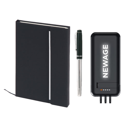 Promosyon Wireless Powerbank + Metal Roller Kalem + Tarihsiz Defter Kutulu Hediyelik Set GT01049 · GT01049-02