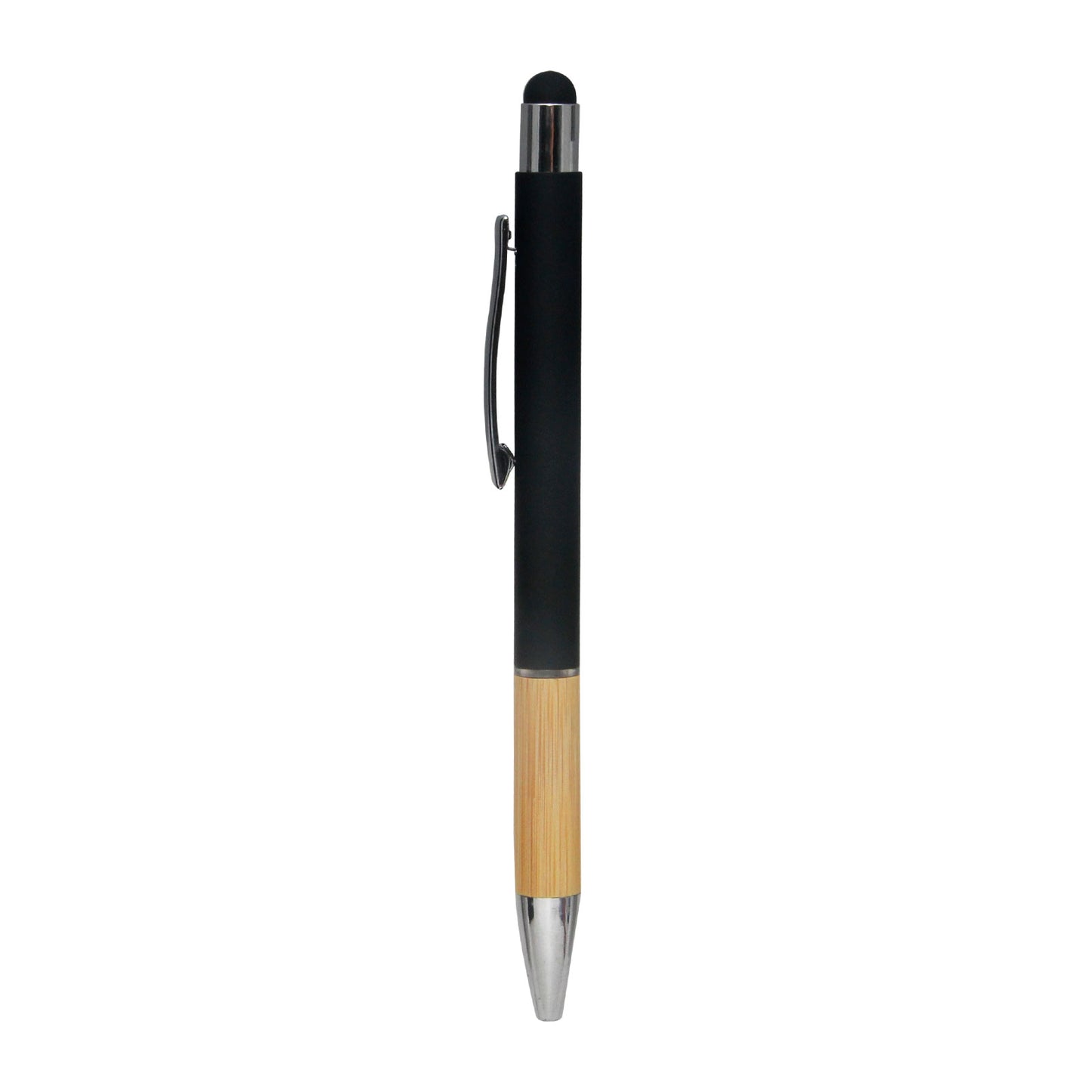 Promosyon Metal Rubber Gövde Bambu Touch Pen Tükenmez Kalem KL02023