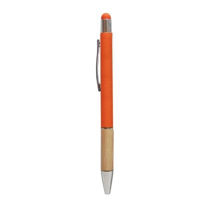 Promosyon Metal Rubber Gövde Bambu Touch Pen Tükenmez Kalem KL02023 · KL02023-07