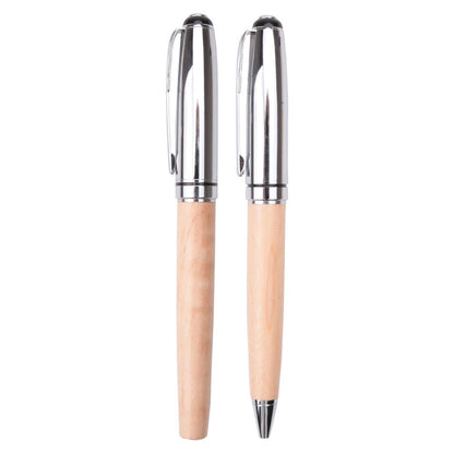 Promosyon Ahşap-Metal İkili Roller + Tükenmez Kalem Seti KL07026 · KL07026-02