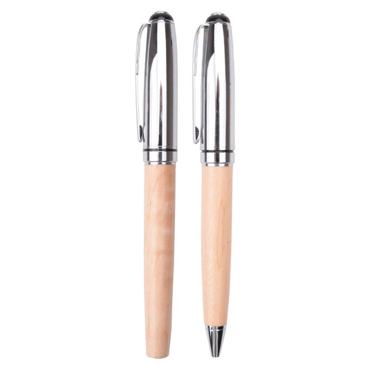 Promosyon Ahşap-Metal İkili Roller + Tükenmez Kalem Seti KL07026 · KL07026-02