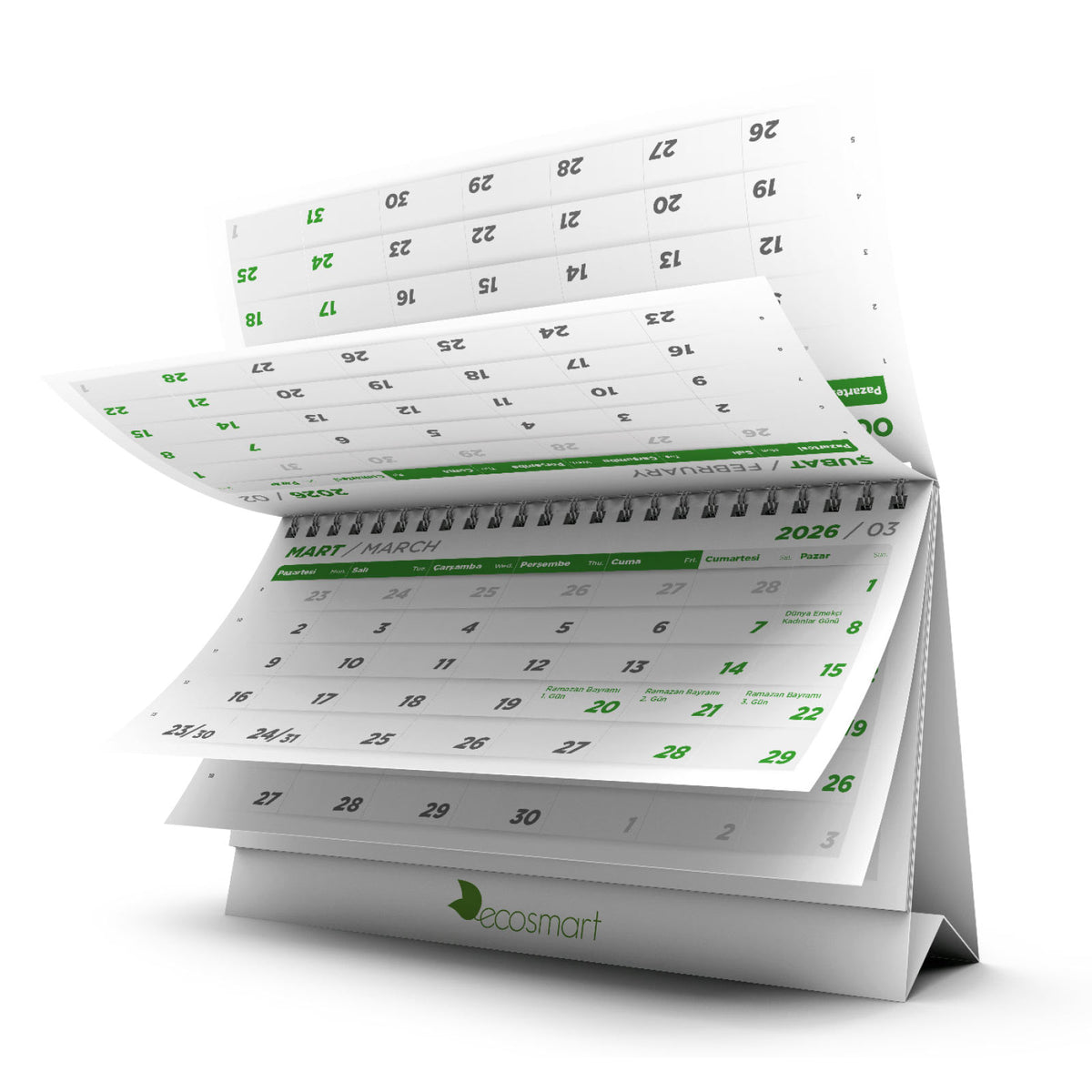 Promosyon Doğa Temalı Üçgen Masa Takvimi (10 x 20 cm) MB01075 · MB01075-01
