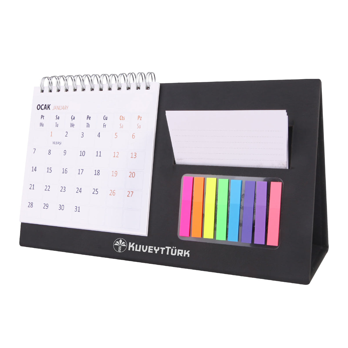 Promosyon Yapışkanlı Kağıt Bölmeli Üçgen Masa Takvimi (12 x 12 cm) MB01076 · MB01076-01
