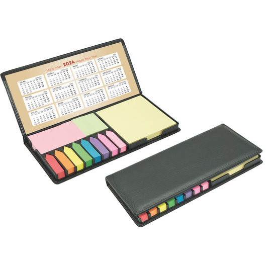 Promosyon Geri Dönüşümlü Deri Kapak Takvimli Yapışkanlı Notluk (10,5x23cm) RC01016